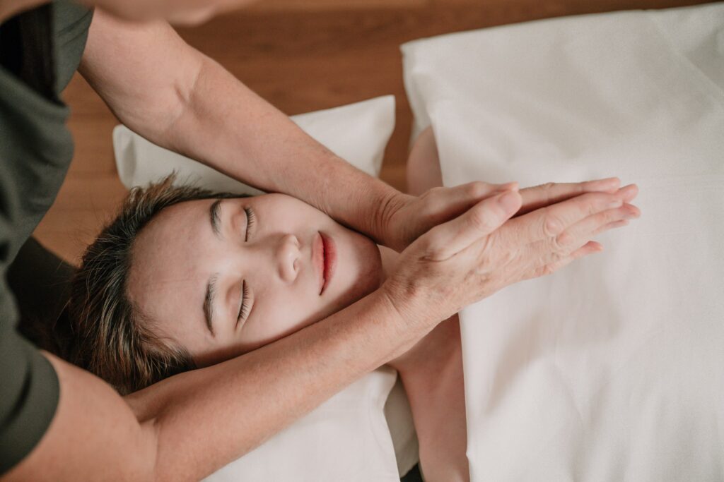 Face massage in holistic massage